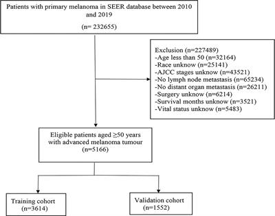 A practical nomogram and risk stratification system predicting the cancer-specific survival for patients aged >50 with advanced melanoma